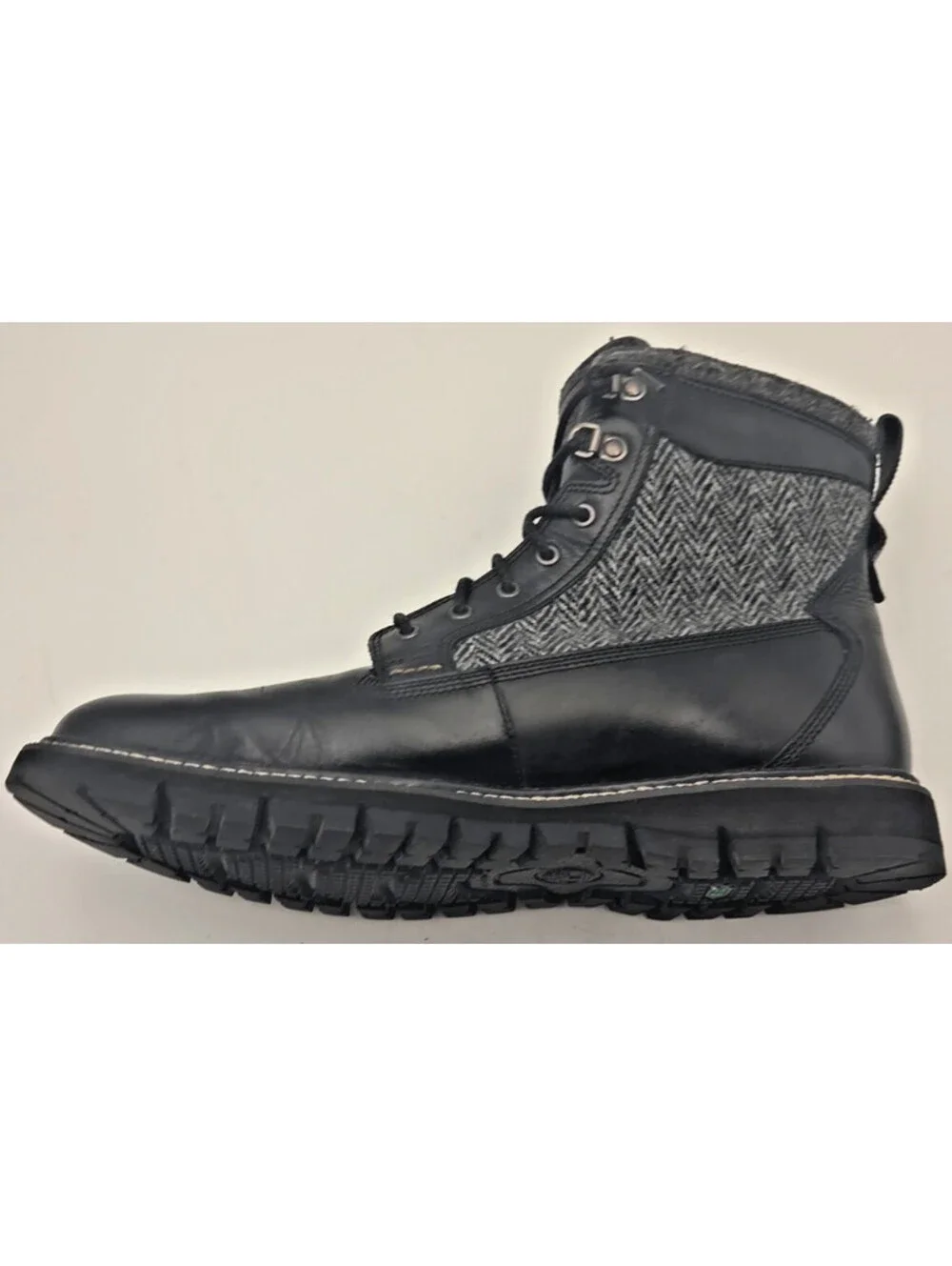 Rare Timberland Britton Hill 6-Inch Harris Tweed Combat Boots Men's 11.5 Black